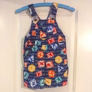 Vintage Oshkosh blue sports shorts overalls 3T.